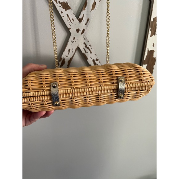 TALBOTS Wicker Clutch Crossbody Purse - Picture 4 of 8